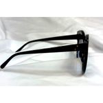 Chic Large Cats Eye Black Frame Blue Lens Sunglasses Photo 3