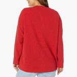Madewell NEW Plus Asherton Waffle Henley Sweater in red, Christmas sweater, 1X Photo 3