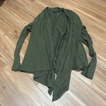 Ambiance Olive Green Cardigan Sweater with Waterfall Hem Size Small Photo 0