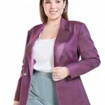 SAVANNAIII4 Vintage Wool Plum Magenta Plus Size Blazer Purple Photo 0