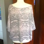 Anthropologie Faux Snakeskin Print Oversized Off The Shoulder Top Photo 4
