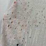 IRO XS Cream White Sija Distressed Linen Short Sleeve T-Shirt Top Photo 7