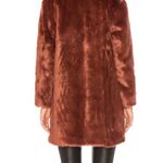 frame denim FRAME Faux Fur Coat In Spice Size Medium Photo 2