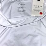 Long Sleeve Double Lines Slim fit Bodysuit White Size L Size L Photo 6