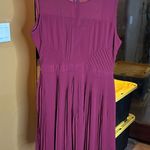 mark. Maroon Dress Sheer Flowy Lined Tie Business Wedding Women Size XXL Purple Photo 0