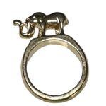 Vintage Elephant Pinky Finger Ring Sz 5 Unique Animal Jewelry Good Fortune Ring Silver Photo 0