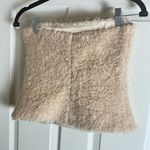 ZARA Women's Fuzzy Teddy Tube Top Shirt in a cream or tan color Photo 4