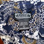 Angie NWOT Navy and White Wide Leg Pants Photo 5