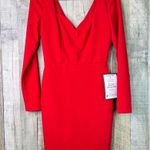 Crystal Doll Crystal Dolls Size 5 Red Long Sleeve Sweetheart Neckline Sheath BodyCon Dress Photo 1