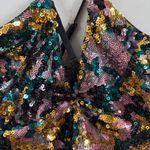 Dress the Population  Amiya Sequin Bodycon Mini Dress Women Large Multi Party NWT Photo 7