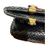 Vintage 60s/70s Black Mesh Handbag‎ w/ Tortoise Lucite Handles, Zip Top Photo 3