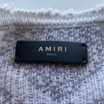 AMIRI cropped cashmere blend gray python print long sleeve pullover sweater Photo 6