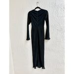 Suboo Crystal Bell Sleeve Plunging Wire Neck Maxi Dress Black Women's Size XS Photo 11