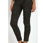 Free People Stretch Ponte Leopard Leggings Antique Gold Black Small Photo 1
