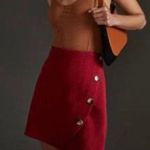 Anthropologie  Maeve Skirt Women's Size Large Red Knit Mini Wrap Classic Photo 1