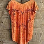 Indah Womens Crochet Top Sz S/M Orange Butterfly Cut Out Boho Photo 4