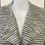 Loft Cream Black Long Sleeve Open Front Cotton Blend Blazer- PXS Photo 6