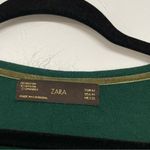 ZARA Forest Green Scoop Neck Long Sleeve Sweater Womens M Lightweight Winter Photo 4
