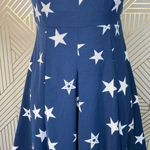 Moussy Blue Star Printed Pleated Fit & Flare Dress Photo 3