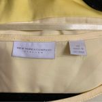 New York & Company Satin Colorblock Striped Short Sleeve Blouse Yellow Tan Photo 2