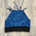 Urban Outfitters NWT  Staring at Stars Crop Top Tank Shirt Lace Fringe Size L Photo 5