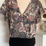 SheIn ✨3/$20 Floral Butterfly Sleeve Bodysuit V-Neck Faux Wrap Photo 0