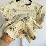 ZARA  Womens Floral Print Ruffled Blouse White Size M Photo 8