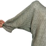 Revolve Nation LTD  Gray Gold Sparkle Open Knit Half Dolman Sleeve Sweater size S Photo 7