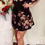 Olivaceous Black Floral Mini Dress Photo 0