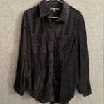 Wall Flower women's 1X long sleeve gray button down top Photo 1