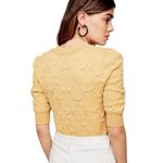 Free People  Eden Textured Short Sleeve Shirt Sun‎ Yellow L Photo 2