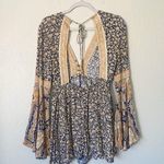 Free People  Once Upon a Summertime Boho Floral Romper Navy Blue Size XS Photo 4