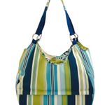 The Swankey Green and Blue Striped NOLA Insulated Beverage Tote w/Spout New Photo 0