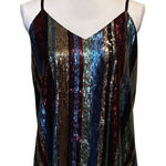 Lavish  Multicolor Sequin Spaghetti Strap Blouse‎ size large Photo 0