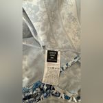 SheIn Blue and white floral print dress with adjustable tie back and V-neckline Photo 7