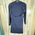 Halston Navy Wrap Dress XL | Long Sleeve | Stretch V Photo 1
