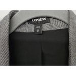 EXPRESS Herringbone Open Blazer Ruched Sleeve XS Gray Office Contemporary Photo 3