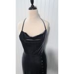 Revelry Billie Velvet Maxi Dress 8 Halter Cowl Neck Button Detail Grey Black Gray Photo 4