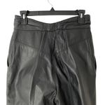 wilson's leather Vintage Wilson’s Black Leather Yoke Front High Waist  Seamed Pants size 8 lined Photo 3