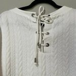 Lysse New York White Short Sleeve Round Neck Lace Up Back Tunic Top Size XS Photo 2