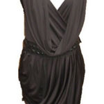 NWT Black Grecian Jersey Dress Black Size M Photo 0