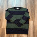 Hollister  Navy Blue & Hunter Green Striped Oversized Sweater Photo 1