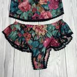 90s Vintage Petra Fashions Floral Lace Lingerie Sleep Set Small Medium Black Photo 1