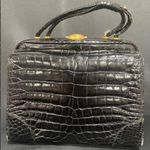 Genuine Vintage Alligator Purse Mary Ann Rosenfeld Handbag Black Mod MCM Photo 0