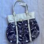 Emilie M NWT Floral Navy and White Shoulder Bag. Blue Photo 5