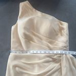 Long Chiffon One Shoulder Formal Bridesmaid Dress Leg Slit Corset Back Size 12 Photo 9