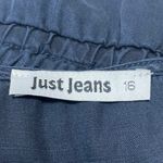 Just Jeans Women's Navy Blue Sleeveless Henley Pocket Tank Mini Blouson Dress 16 Photo 2