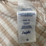 Angels Striped Guazy 100% Cotton Button Down Short Sleeve Shirt Size 2X Brown Photo 2