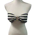 French Connection Nautical Striped Bikini Swimwear Top Blue White Gold Medium Photo 0