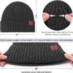  Knit Beanie Winter Hat, Thermal Thick Polar Fleece Snow Skull Cap for Men and Women Photo 2